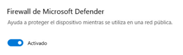 Firewall de Windows Defender