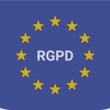 Letras RGPD con estrellas de bandera europea alrededor - Qué es la RGPD